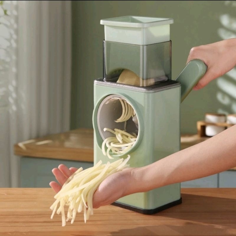 Cutter & Shreder Sayuran MultifungsiEfek: Pemotong sayur, buah dan bumbu dengan Cepat
Aksesoris: Wad
