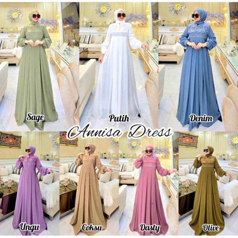 New anisa dress set pashmina by hayra best seller