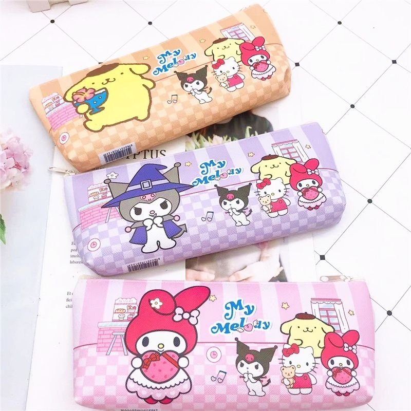 

Tempat Pensil Anak Sanrio Bahan Kulit PU/ Pensil Case Anak kuromi Cinnamoroll Melody