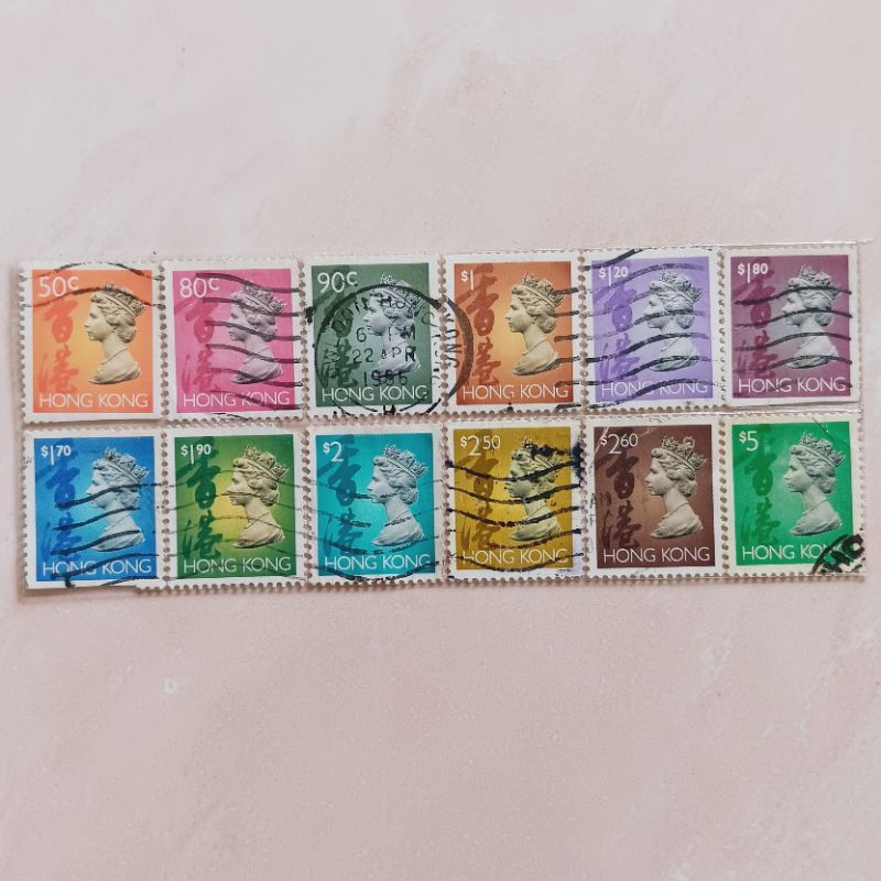 

(AG) Perangko Hong Kong 1992 - 1996 Queen Elizabeth II (1992-1996) Set 12 pcs Used