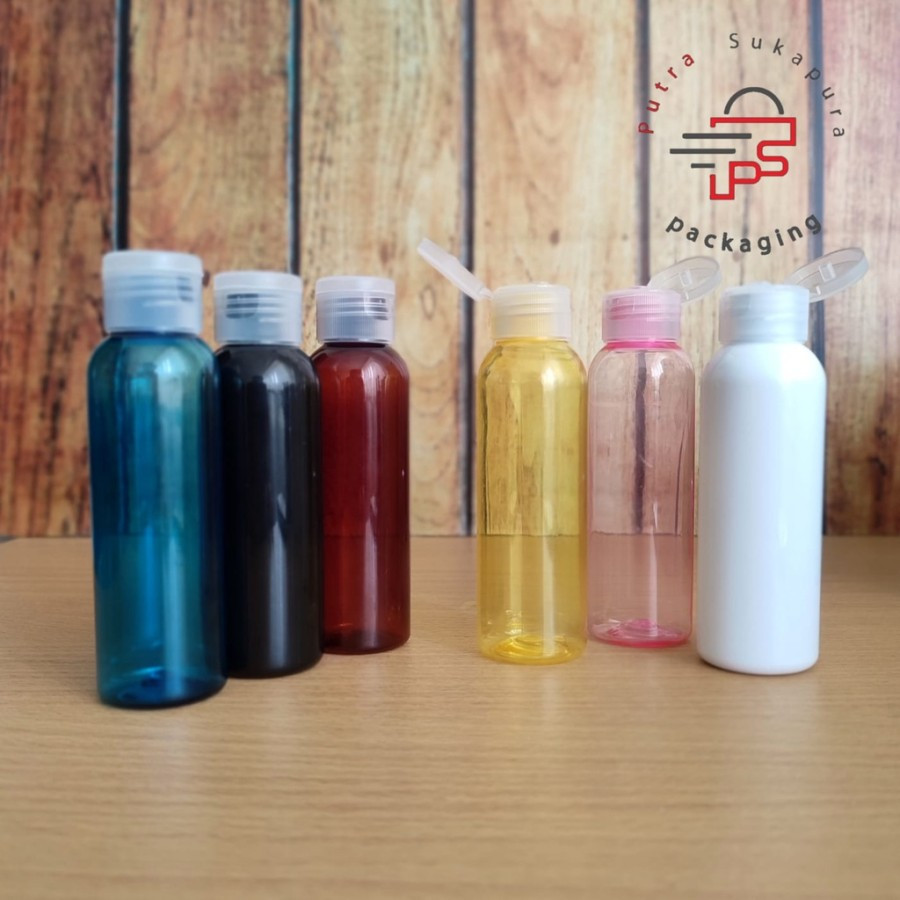 Botol fliptop 100ml tutup fliptop neck 24 / botol plastik 100ml / tutup fliptop neck 24 / botol plas