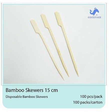 Disposable BBQ Bamboo Skewers Tusuk Sate Jepang / TUSUK SATE TEBAL AYAM DAGING KAMBING BAMBU 200 GRC