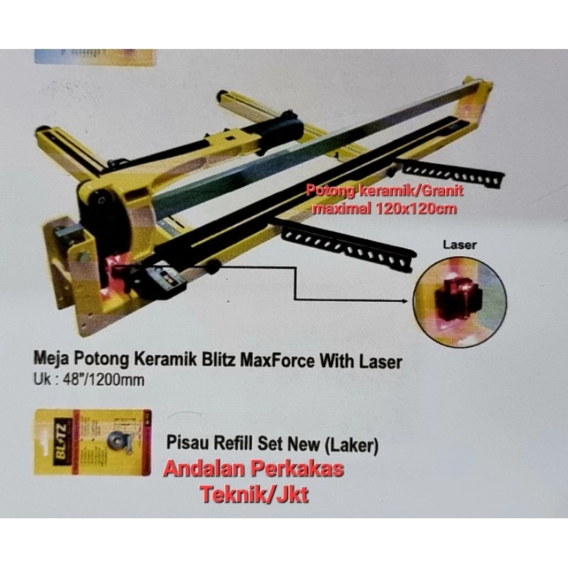Alat potong keramik/granit 1200mm BLITZ-MAX FORCE TILER -8201G 48" 1200mm