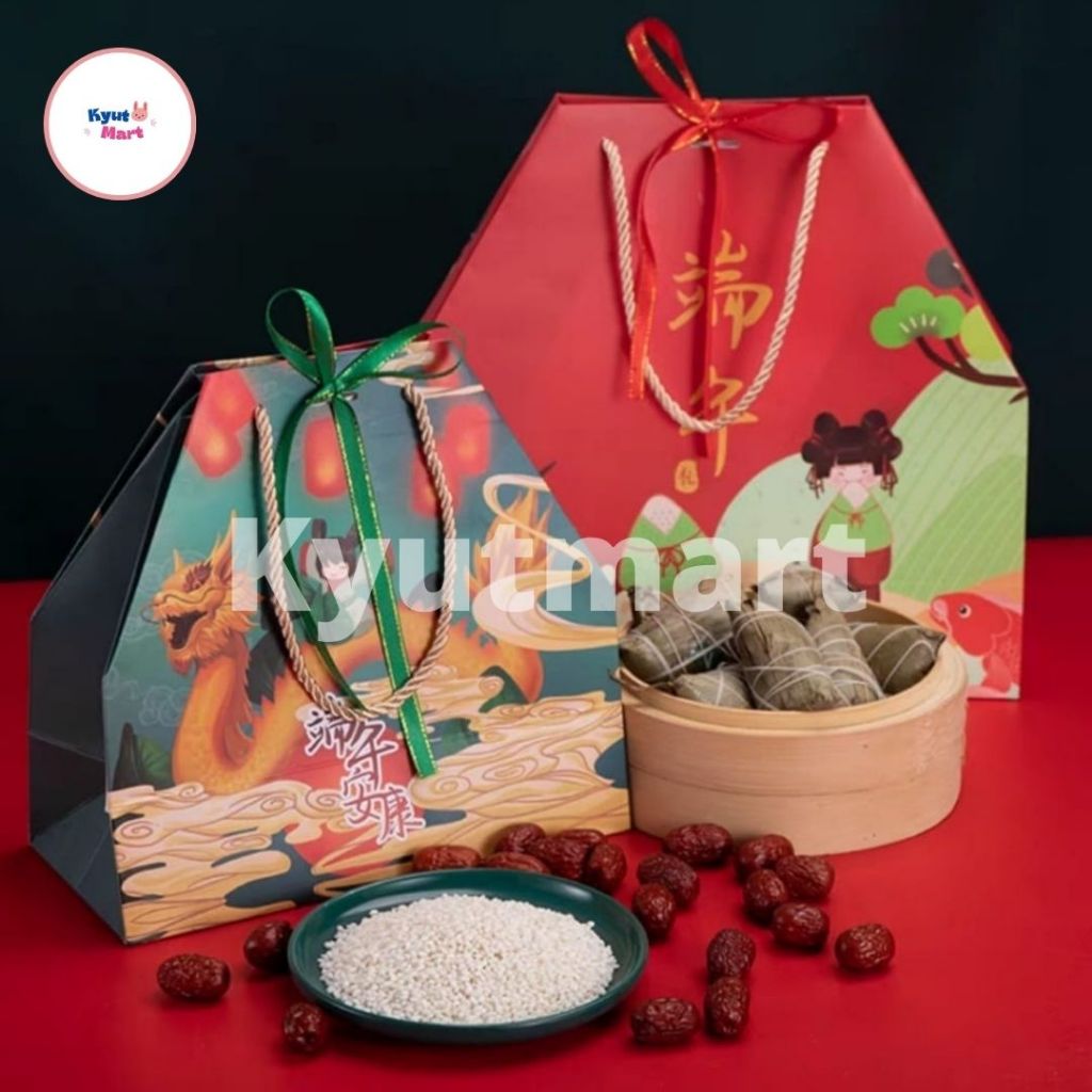 

(2pcs) PAPERBAG + Pita Bakcang Gift Bag Tas Tenteng Bacang Kicang Paper Bag Dragon Boat Festival