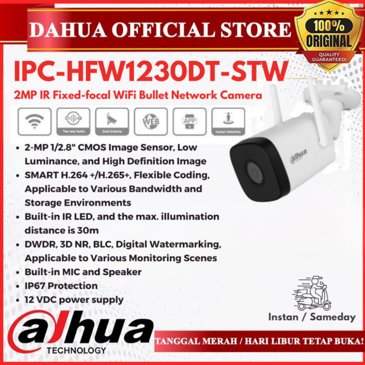 IP CAMERA WIFI Dahua 2MP DH-IPC-HFW1230DT-STW