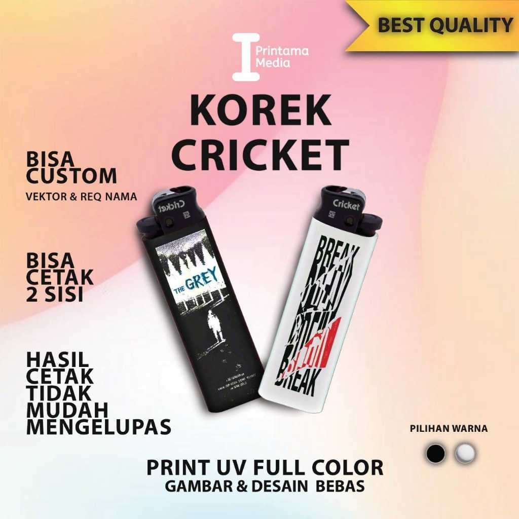 Custom Korek Api Cricket Lighter Promosi Souvenir Print UV