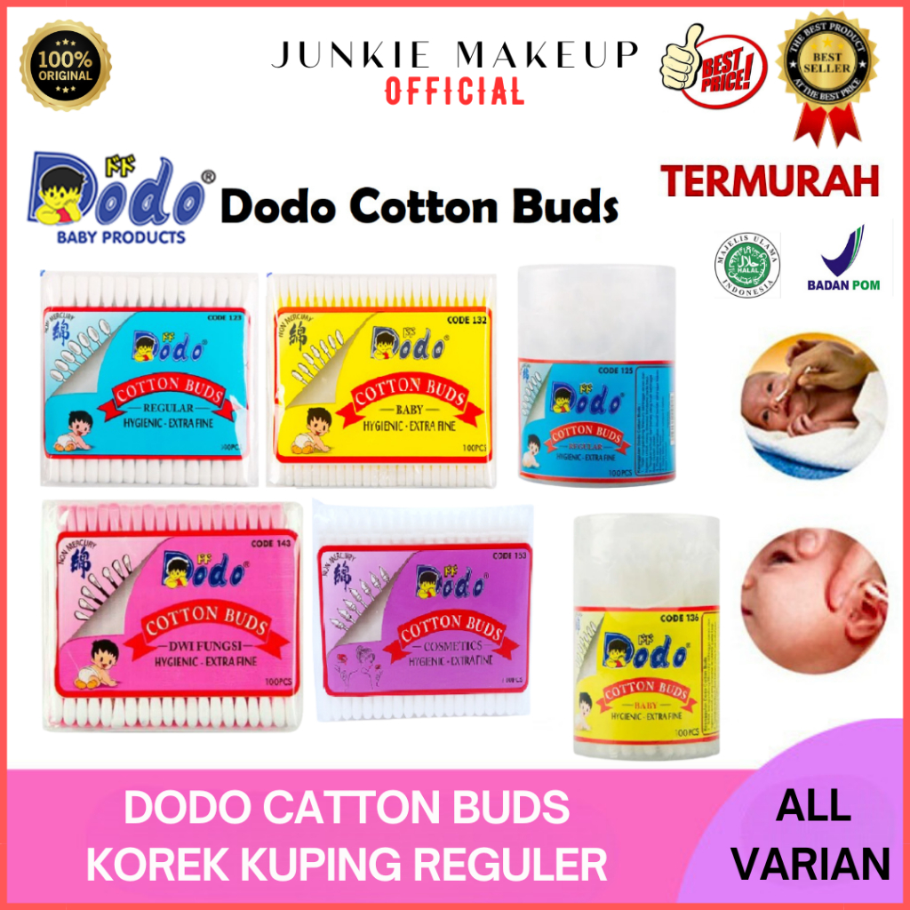 𝗝𝗨𝗡𝗞𝗜𝗘 𝗠𝗔𝗞𝗘𝗨𝗣 - Cotton Bud Kecil | Korek Kuping Anak | Cotton Bud Bayi Newborn - DODO Catton Buds
