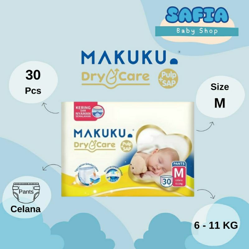 Pempers Murah Makuku Dry Care M isi 30 Pcs