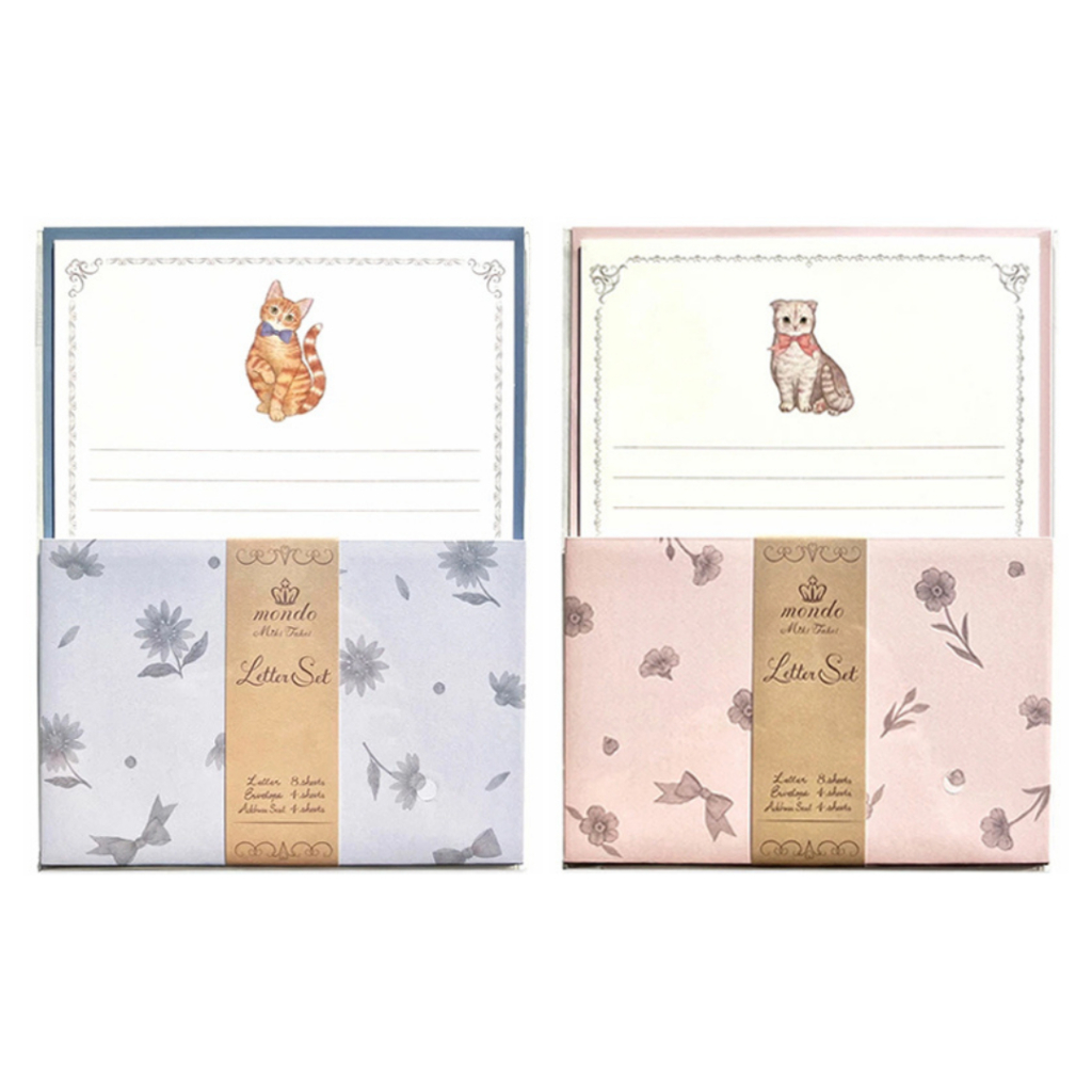 Letter Set Mondo by Miki Takei Ginger Cat Munchkin Set Surat Kertas Bermotif Kucing Greeting Envelop