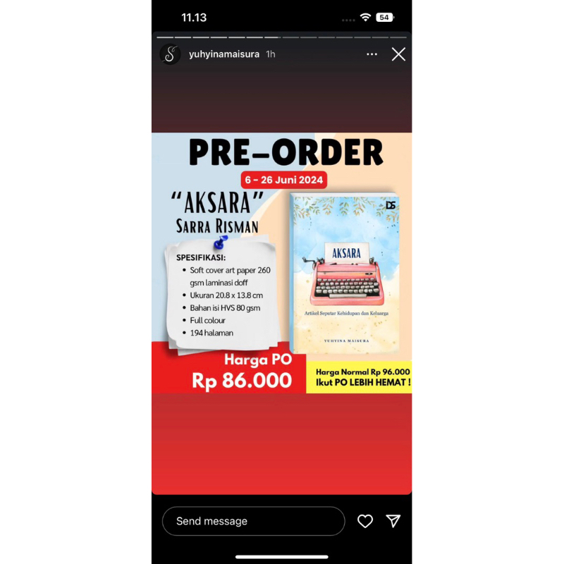 READY BUKU AKSARA SARRA RISMAN . BUKU PARENTING.TERBARU STOCK TERBATAS