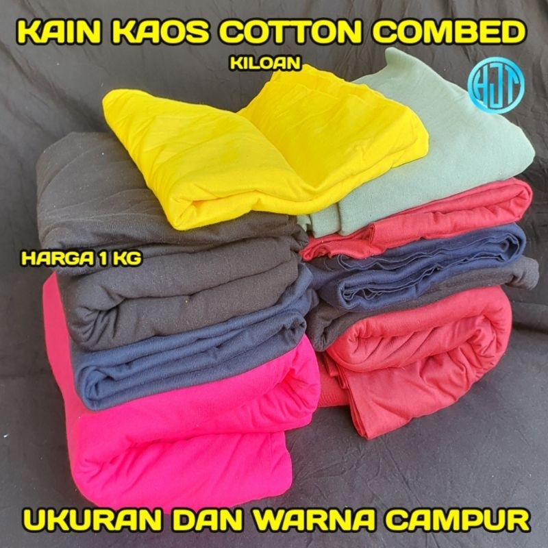 KAIN KAOS KILOAN COTTON COMBED || UKURAN DAN WARNA CAMPUR