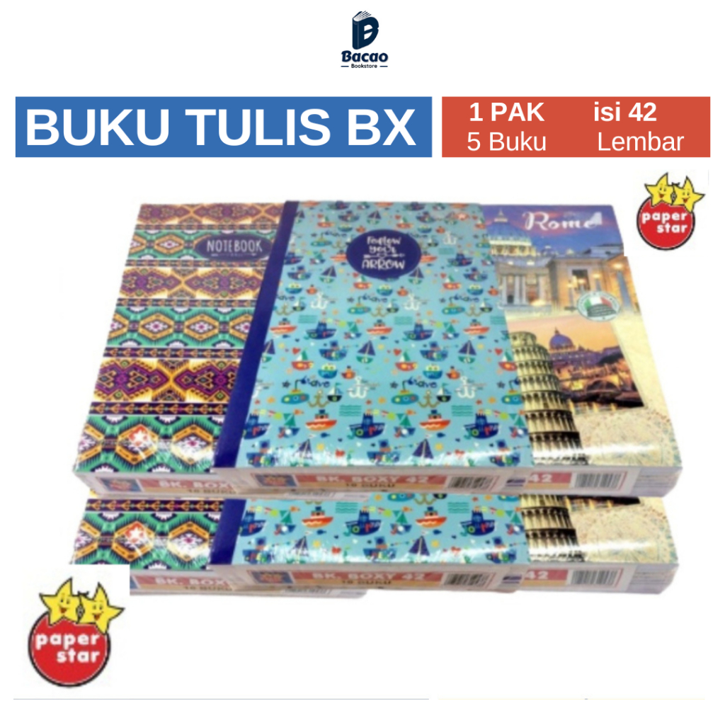

Buku Tulis Boxy Paperstar 42 Lembar ATK - Motif Bisa Pilih