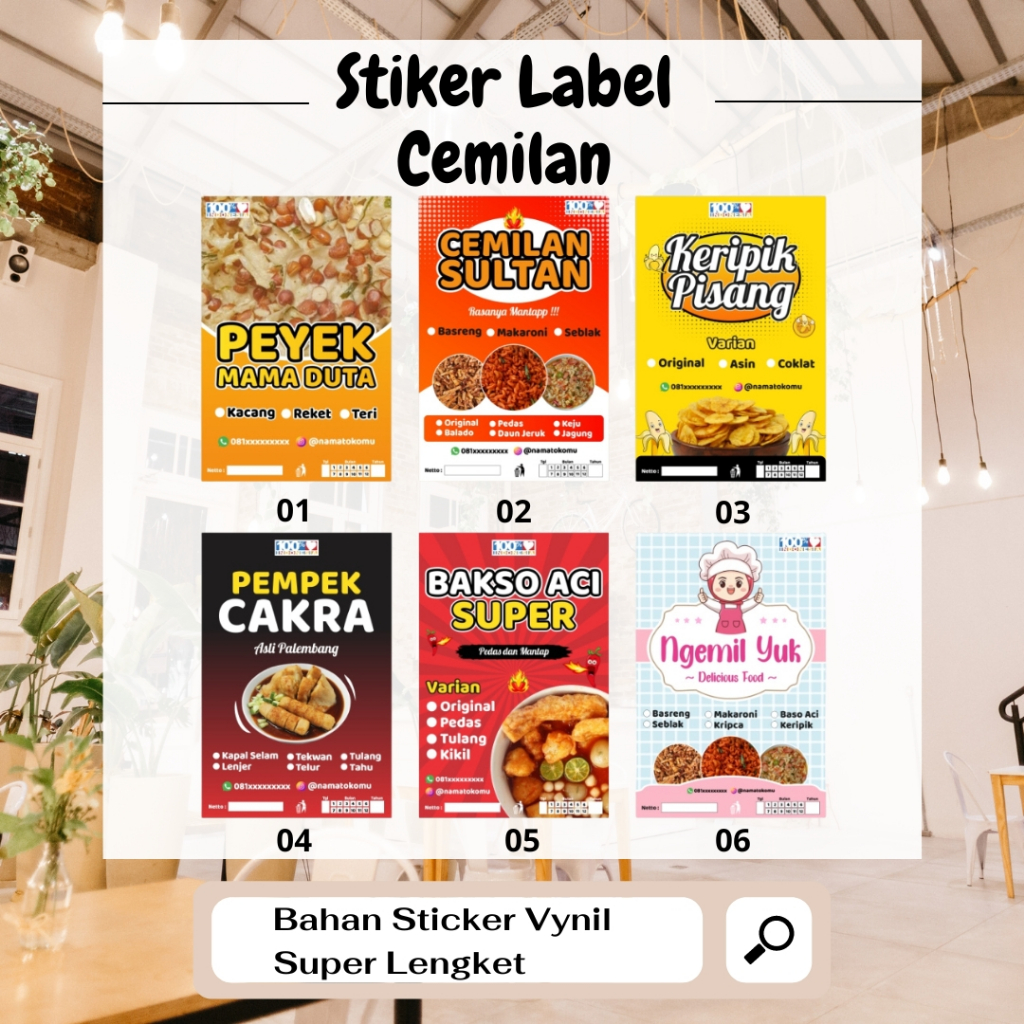 

STICKER LABEL CEMILAN | STICKER JUALAN CEMILAN MAKANAN