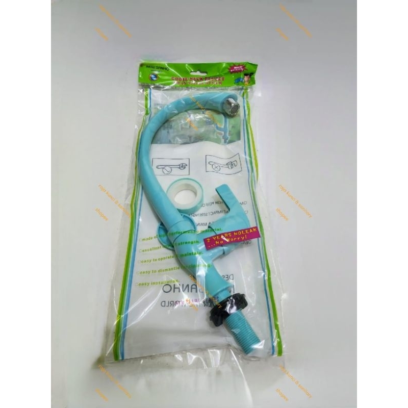 Kran Angsa PVC NEW SANHO - Kran Sink PVC Cuci Piring 1/2" inch SANHO