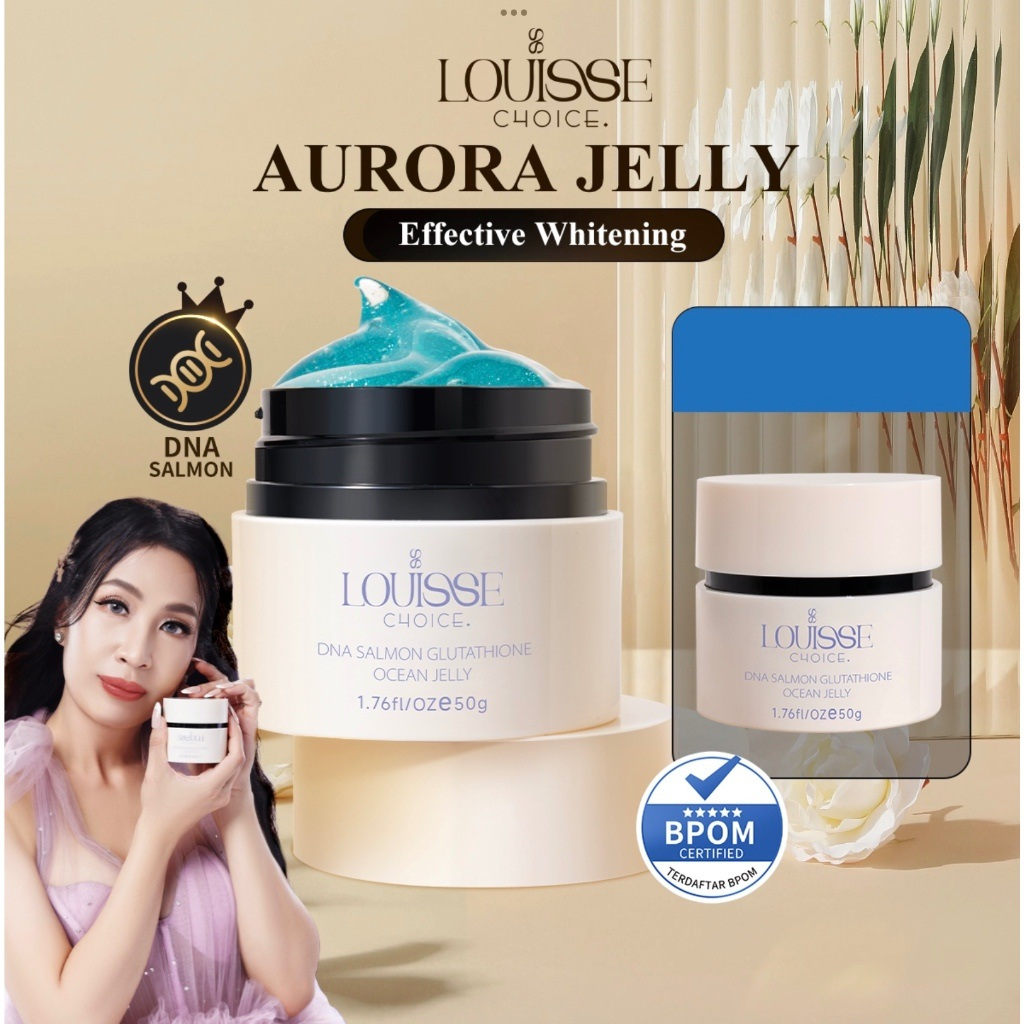 AURORA JELLY FACE CREAM KRIM WAJAH DNA SALMON MENCERAHKAN WAJAH MENGHILANGKAN FLEK ANTI AGING LOUISS