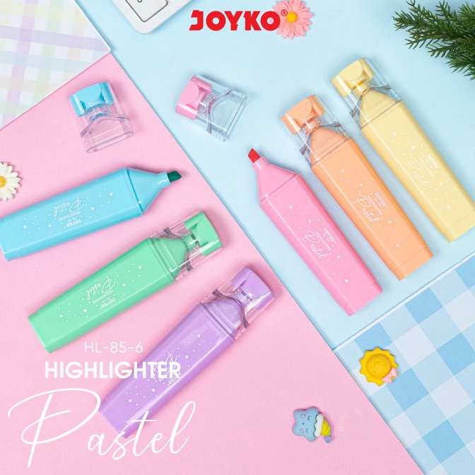 

KODE I3N Penanda Berwarna Highlighter Joyko HL85 6 Warna Pastel