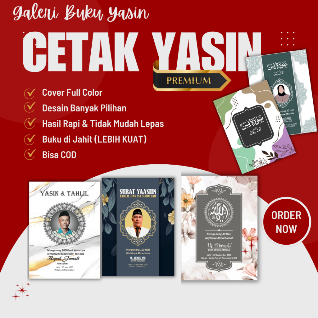 •buku surat yasin dan tahlil custom custom dengan foto 30 pcs 50 pcs 100 pcs