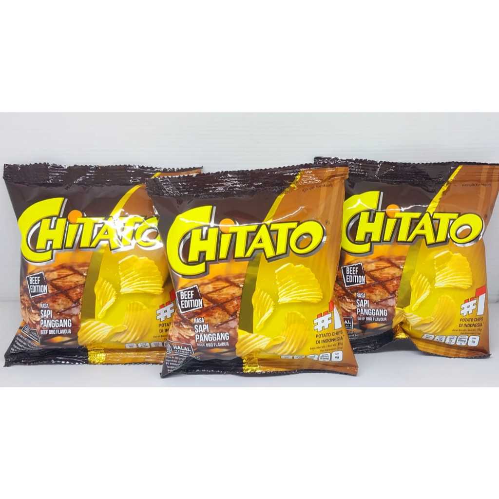 

Chiki Chitato Potato Chips Rasa Sapi Panggang Kemasan Jajan 2000an Ekonomis Netto 15Gr