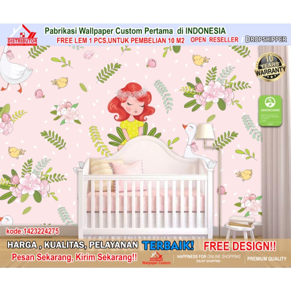 Wallpaper Dinding 3D Tema Animasi Anak | Wallpaper Bedroom | Wallpaper Ruang Tamu | Wallpaper Animas