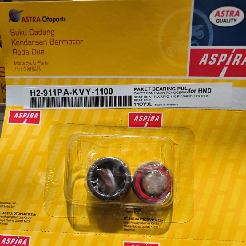 BEARING LAHER POLI PULLY SET BEAT BEAT FI VARIO 110 VARIO 125 ESP BEAT ESP BEAT POP ORIGINAL ASPIRA