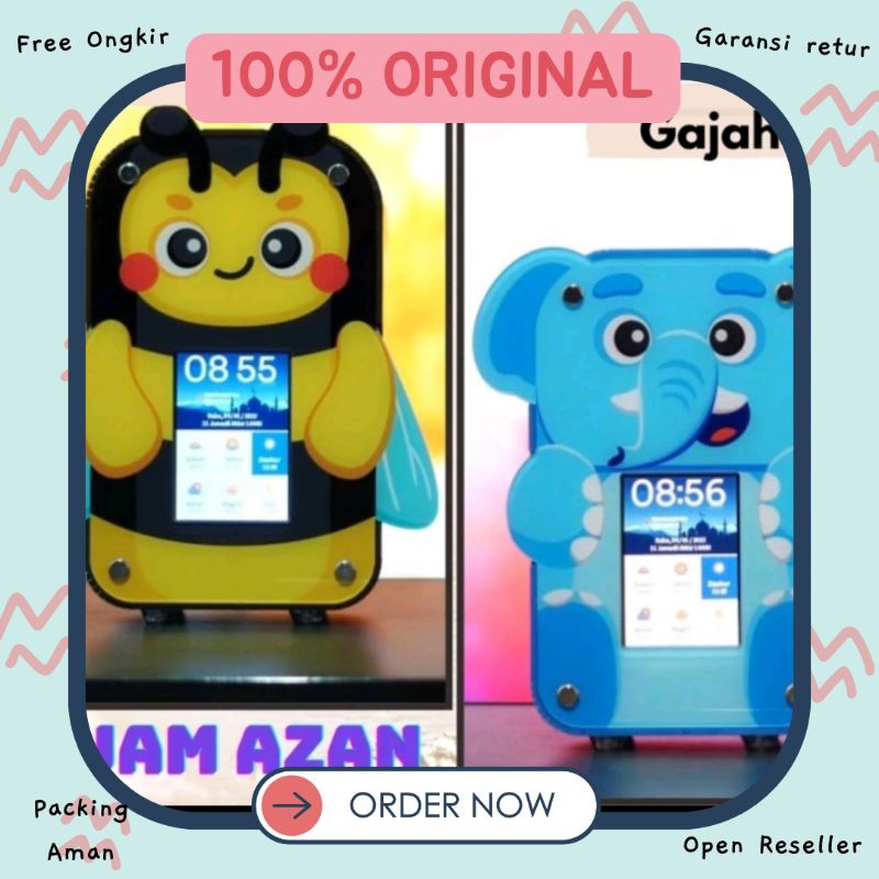 Multazam Kids Jam Adzan meja Jam anak lucu