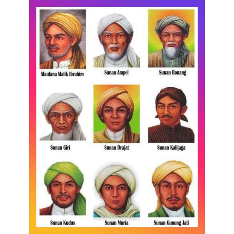 hiasan dinding 9 wali songo sticker berkualitas