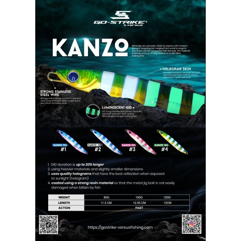 UMPAN METAL JIG KANZO GO STRIKE 80-120 GRAM