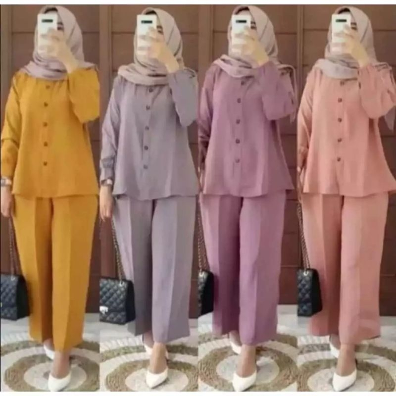 ONE SET RAYON CRINKLE AIRFLOW SETELAN // SETELAN RAYON CRINKLE AIRFLOW// DRESS RAYON // SETELAN RAYO