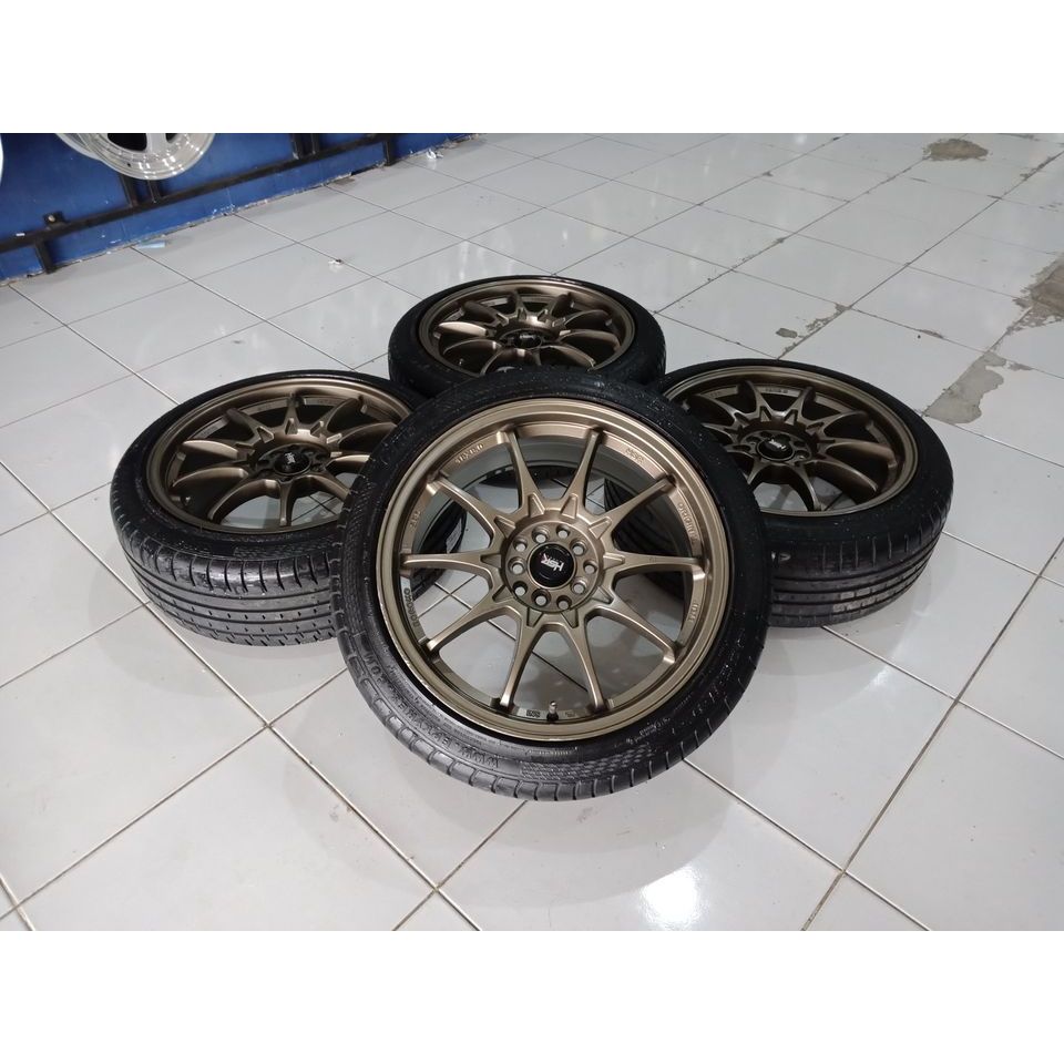VELG MOBIL BEKAS RACING HSR BOROKO SRD RING 18X8 ET45 PCD 10X100/114,3 + BAN 215/45 R18