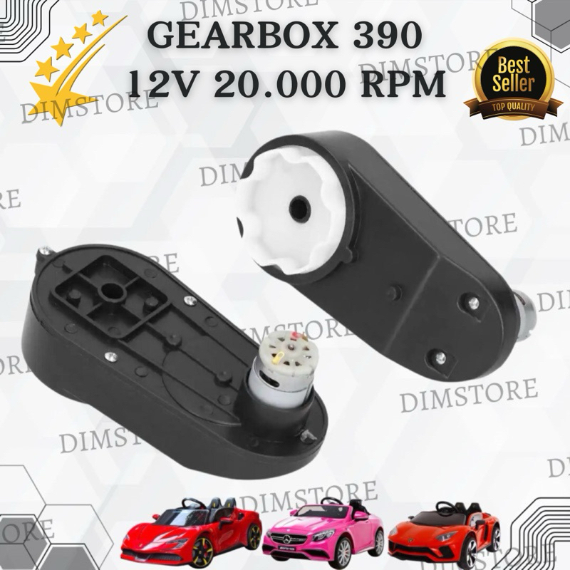 READY  Gearbox 390 12 Volt 20.000 RPM Gearbox Mobil Dan Motor Mainan Aki Anak Roda Penggerak Mobil M