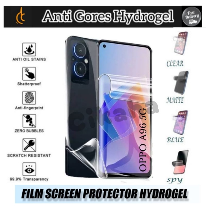 Hydrogel Full Cover Oppo 96 5G Pelindung Layar Anti Gores Hydrogel Hybrid Pro