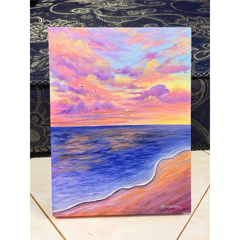 LUKISAN “PANTAI” KANVAS ASLI (HANDMADE)