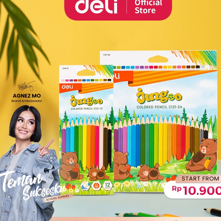 

New Recommended Deli Colored Pencil Pensil Warna Lucu 12 24 Warna Pewarnaan Cerah EC121XX