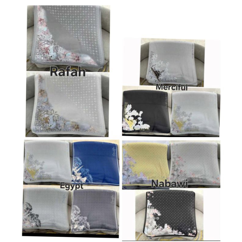 Mandjha Special Free Box Ivan Gunawan Fashion Scarf Original Motif Hijab Rafah Ivory,Produksi Juga R