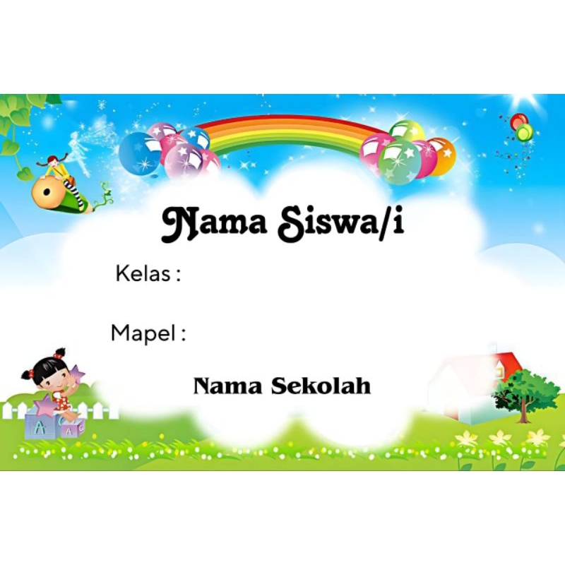 

(ISI 50) STIKET LABEL BUKU SEKOLAH UNTUK ANAK TK SD SMP