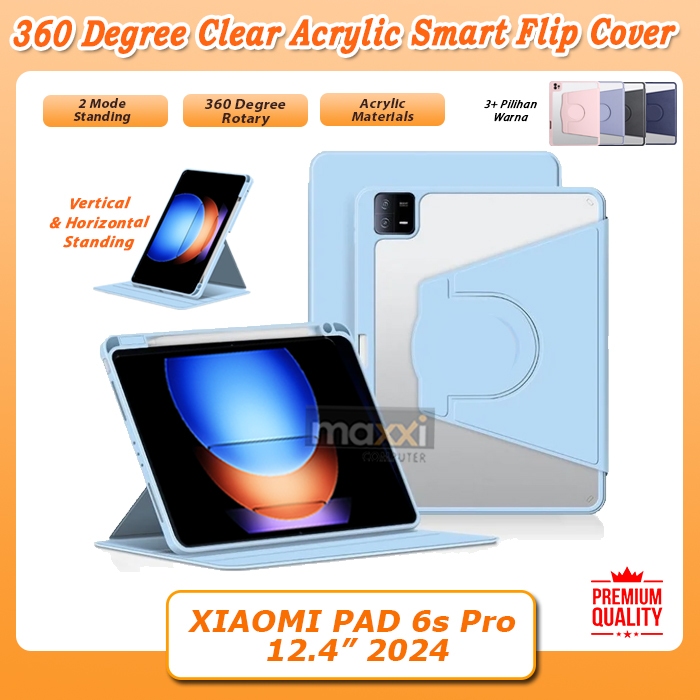 Xiaomi Pad 6s Pro 12.4 Inch 12,4" Tab Tablet 2024 Acrylic Flipcase Flipcover Bookcover Flip Case Cas