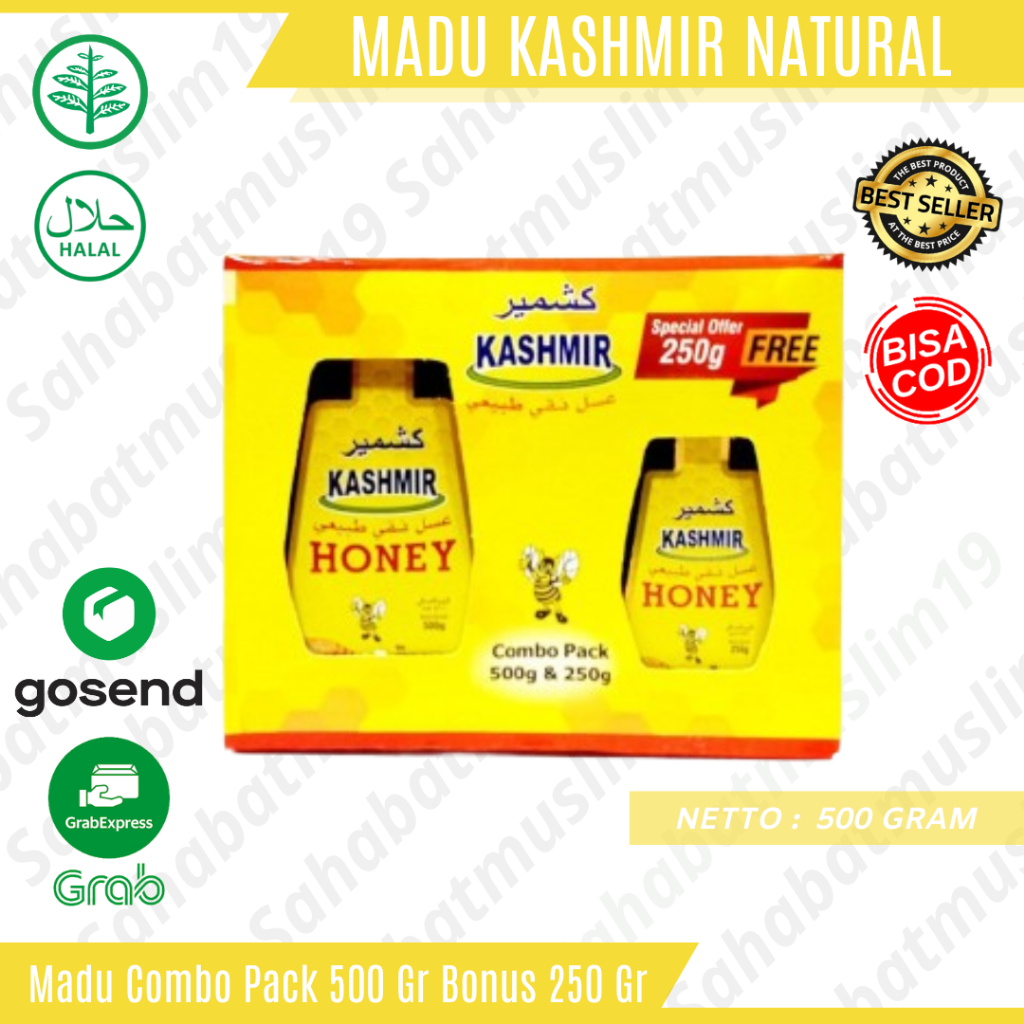 

[ 500 Gram Bonus 250 Gram ] Madu Kashmir Natural Honey Combo Pack Original