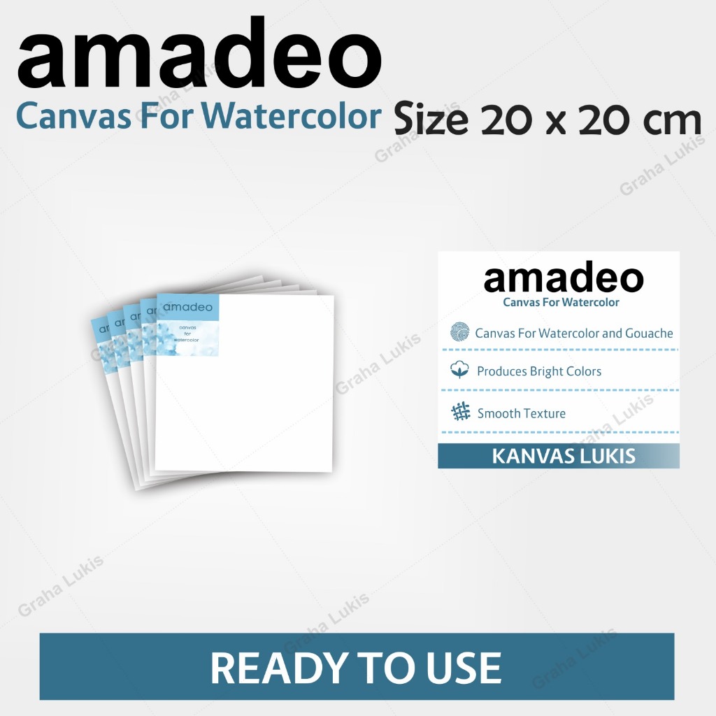 

AMADEO Canvas For Watercolor / Kanvas Untuk Cat Air - 20x20cm