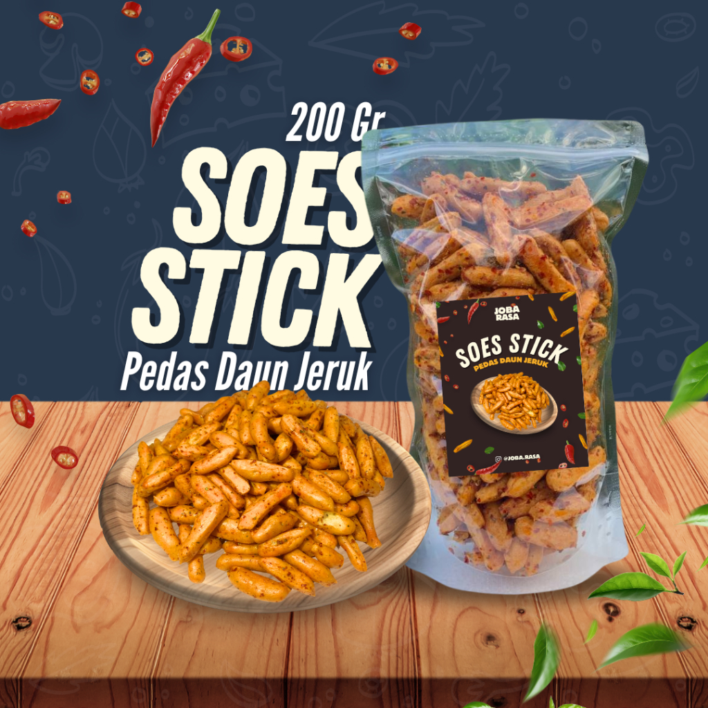 

Soes Stick Pedas Daun Jeruk Kemasan 200gr-JOBARASA