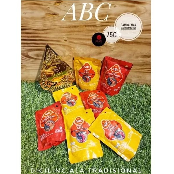 

1 dus ABC Sambal Asli & Sambal Extra Pedas 75gr, 1 dus isi 48 pcs