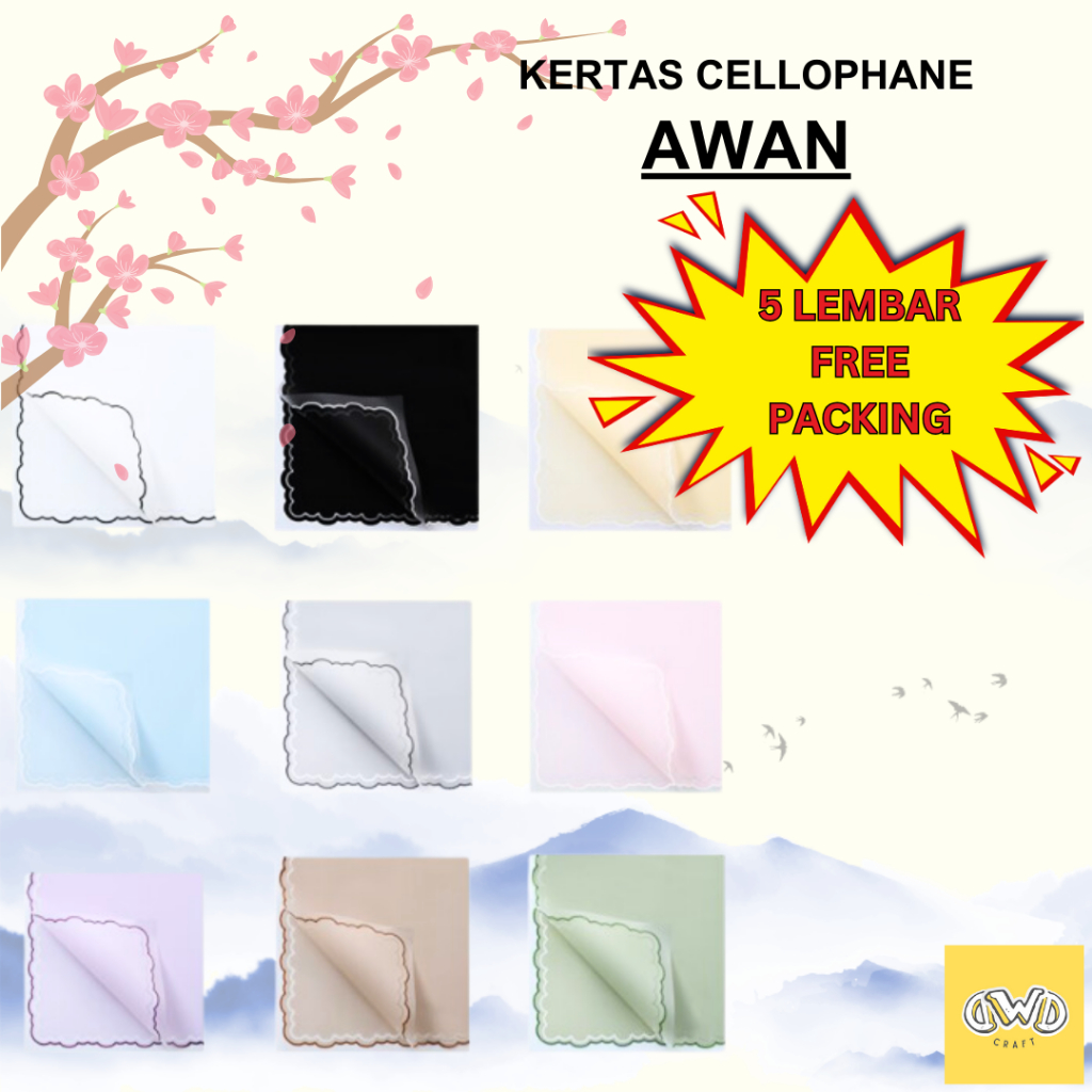 

(5 LEMBAR) AWAN - Flower Wrapping Cellophane / Kertas Buket Bunga Hand Bouquet