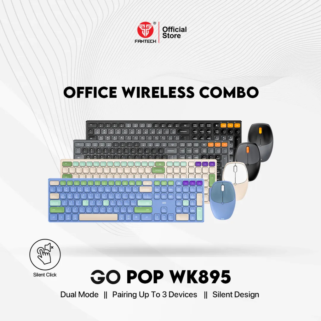 Keyboard Mouse Combo Fantech GO POP WK895 Wireless Silent Click