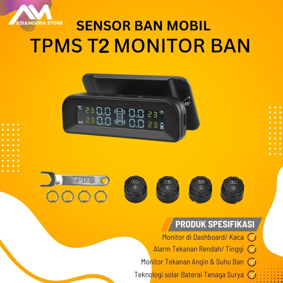 TPMS Mobil C260 Pengukur Tekanan Angin Suhu Ban Sensor Tire Pressure