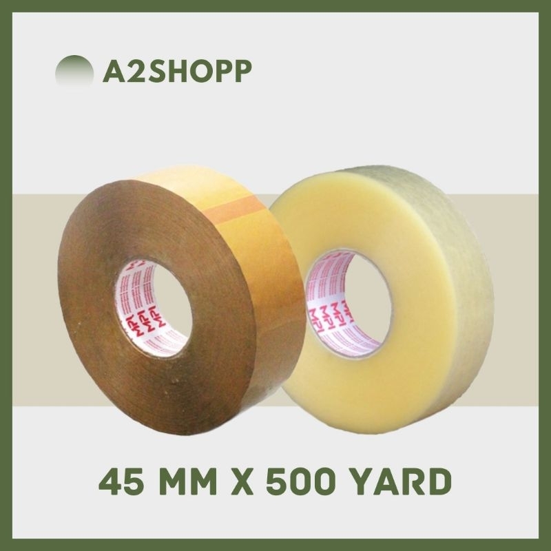 

Lakban Bening / Lakban Cokelat Jumbo Master Pack Indonesia MPI Ukuran 45 mm X 500 Yard