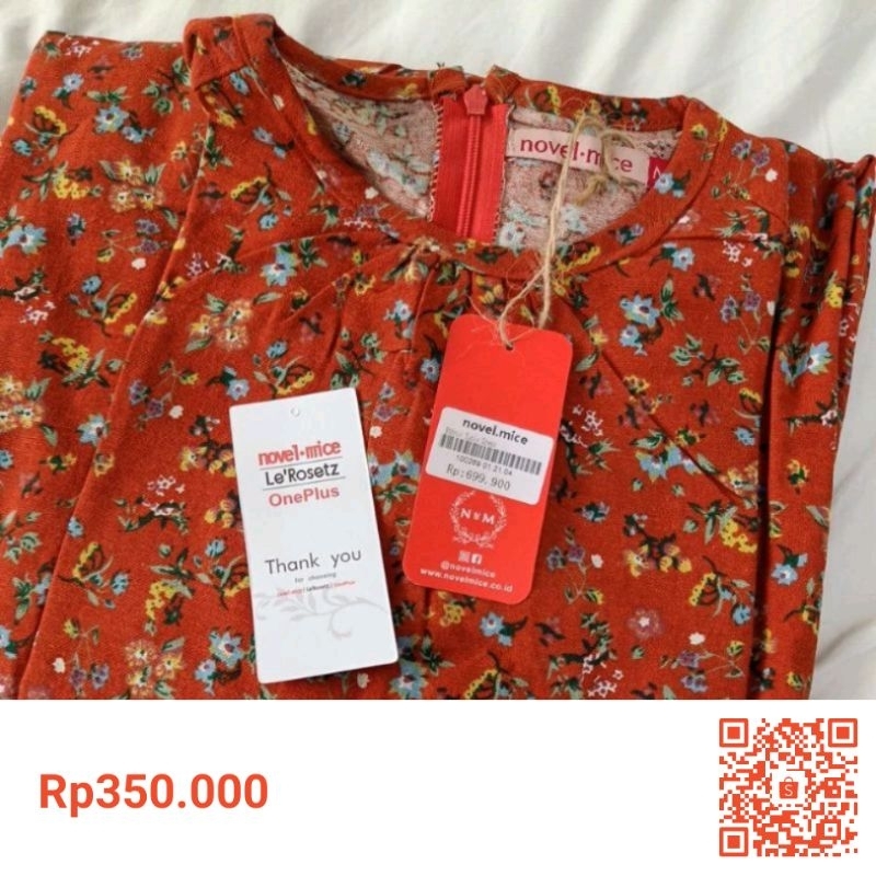 gamis teracotta bunga kecil size s