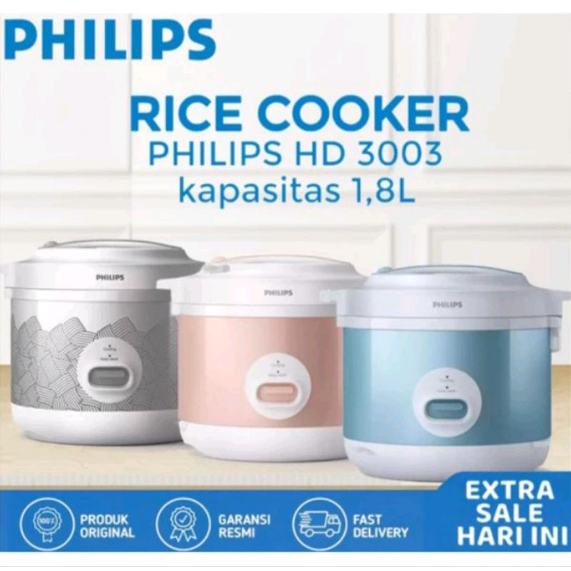 PHILIPS - RICE COOKER 3IN1 PHILIPS HD3003 1.8 LITER GARANSI RESMI