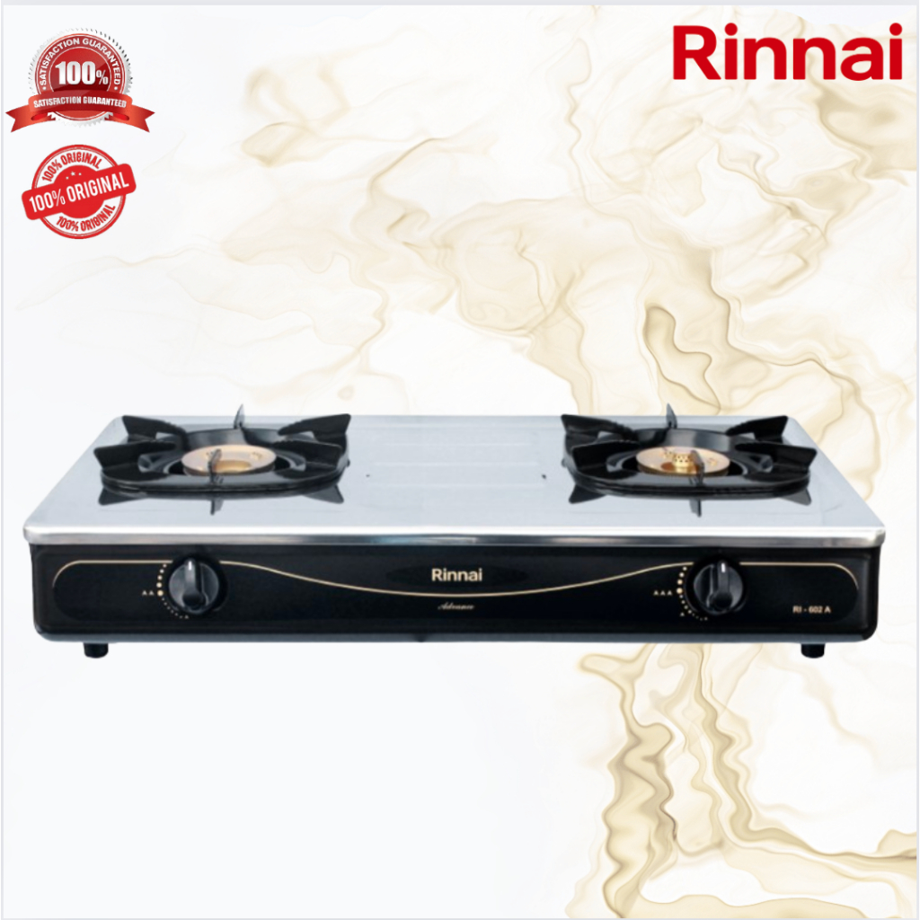 KOMPOR GAS RINNAI 2 TUNGKU RI602A KOMPOR RINNAI/RI 602A/RI-602A/RI 602 A/RI602 A/ORIGINAL/GARANSI
