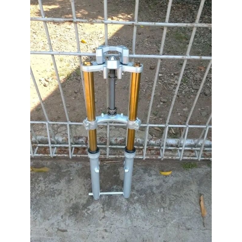 skok depan ninja RR as gold tabung hitam tabung silver pnp honda tiger megapro glpro gl100 cb herex