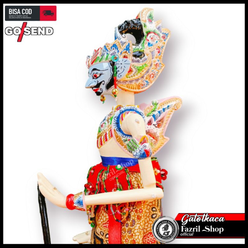Wayang Golek Gatotkaca Putra Bima pandawa lima sayap pakai Full Ukiran size Varian 38 dan 46 CM qual