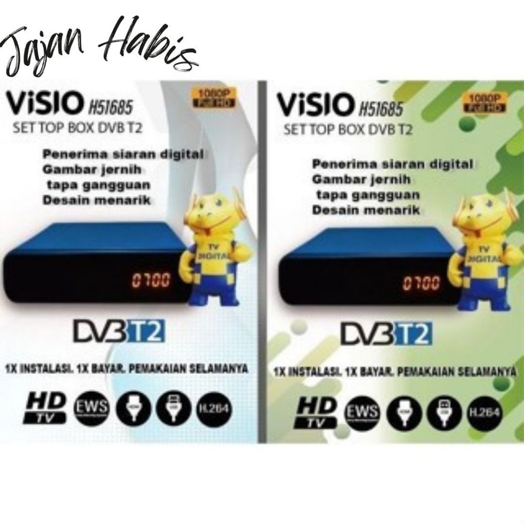 JABIS Set Top Box STB DVB T2 Maxtron Receiver TV Tabung Analog Ke TV Digital Full HD 1080P Mini Vers